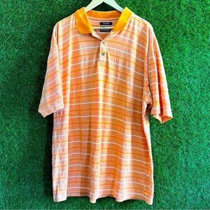 John Daly Orange Striped Polo Shirt Golf